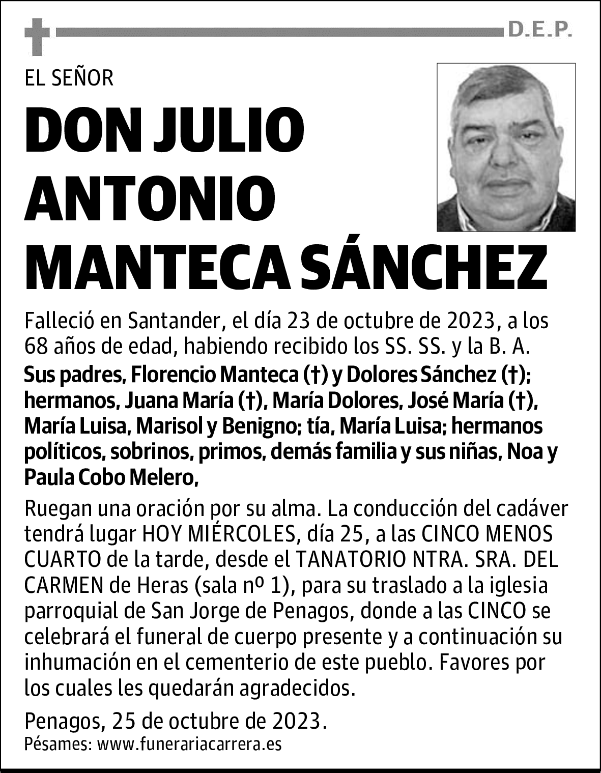 DON JULIO ANTONIO MANTECA SÁNCHEZ