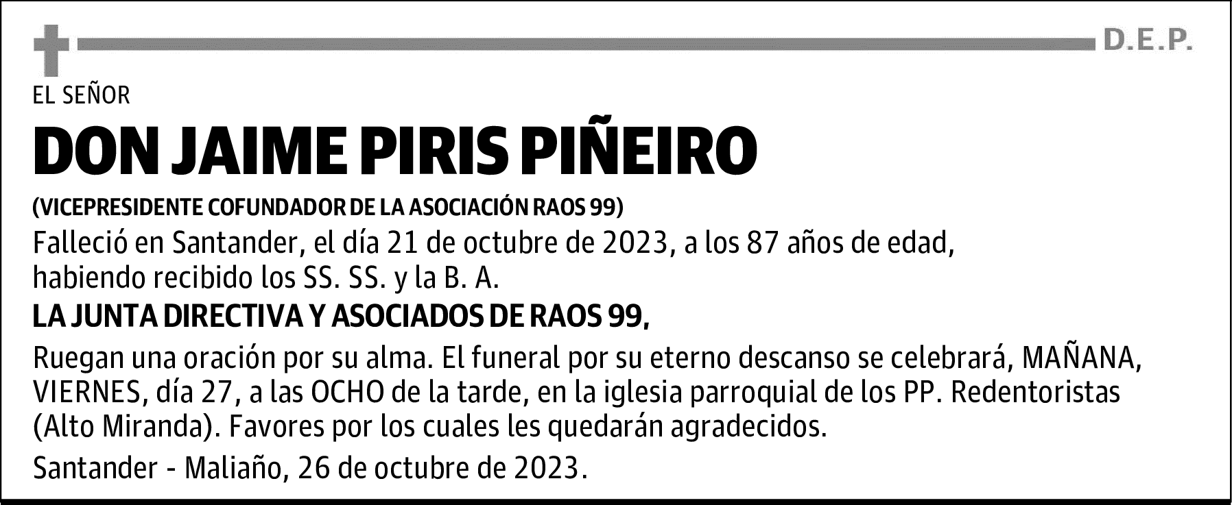 DON JAIME PIRIS PIÑEIRO