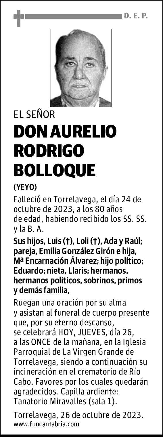 DON AURELIO RODRIGO BOLLOQUE