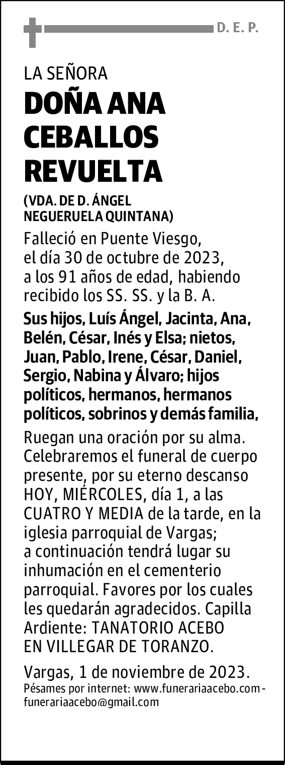 DOÑA ANA CEBALLOS REVUELTA