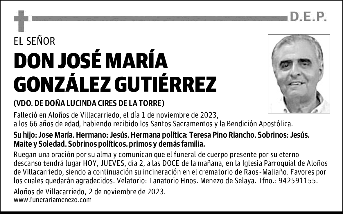 DON JOSÉ MARÍA GONZÁLEZ GUTIÉRREZ