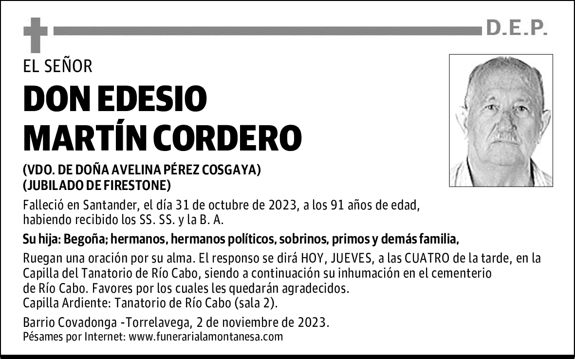 DON EDESIO MARTÍN CORDERO