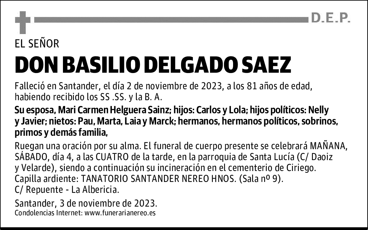 DON BASILIO DELGADO SAEZ