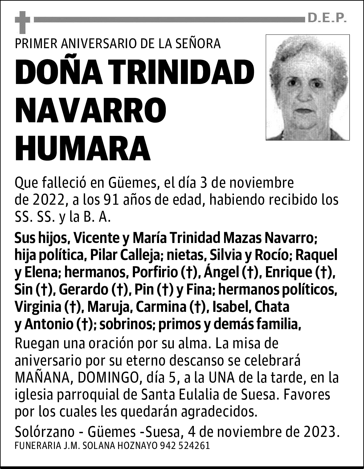 DOÑA TRINIDAD NAVARRO HUMARA