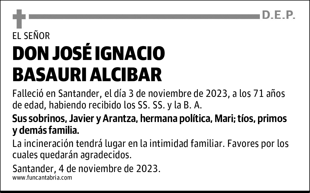 DON JOSÉ IGNACIO BASAURI ALCIBAR