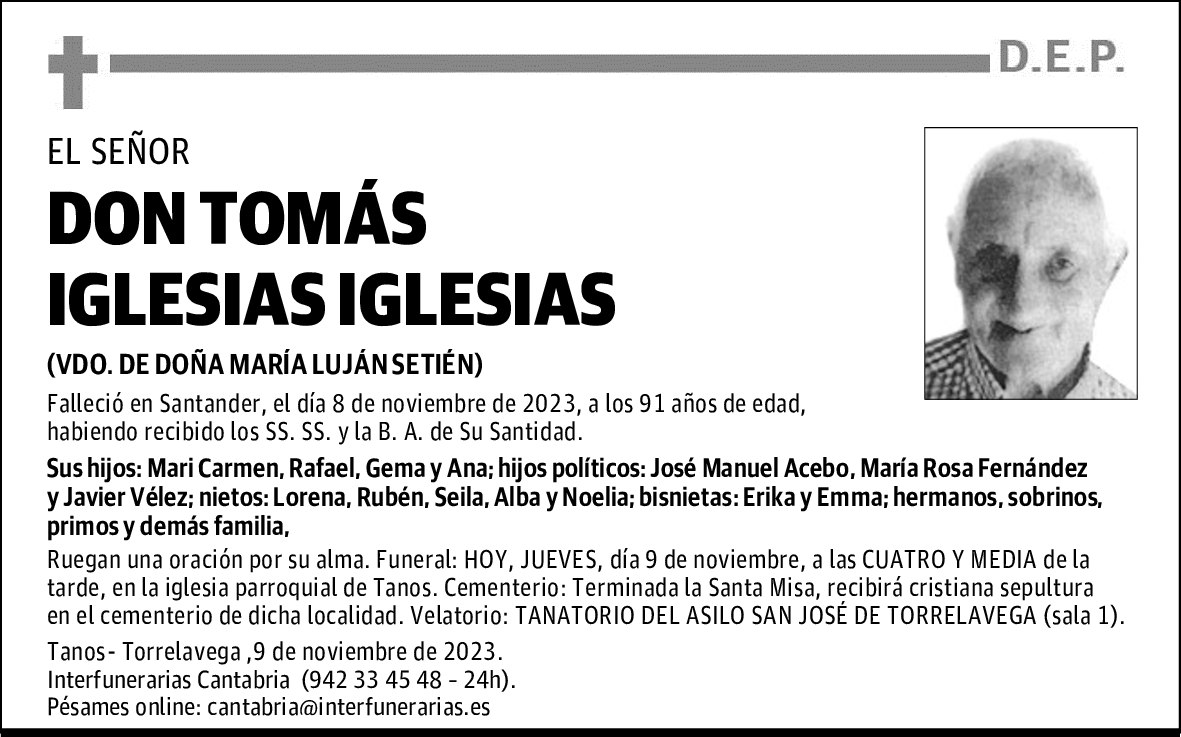 DON TOMÁS IGLESIAS IGLESIAS