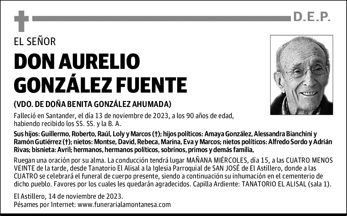 DON AURELIO GONZÁLEZ FUENTE