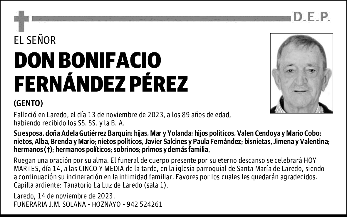 DON BONIFACIO FERNÁNDEZ PÉREZ