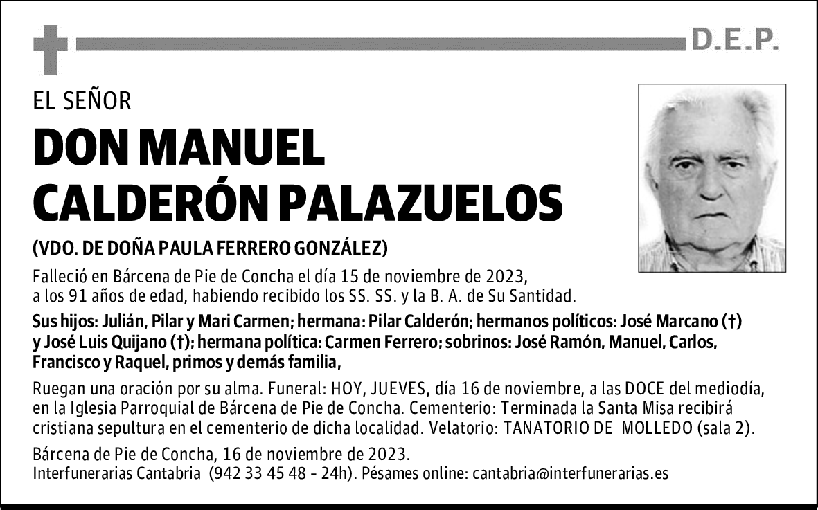 DON MANUEL CALDERÓN PALAZUELOS
