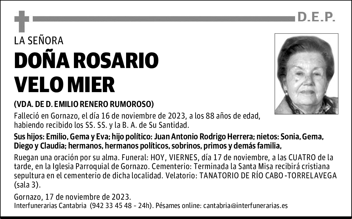 DOÑA ROSARIO VELO MIER
