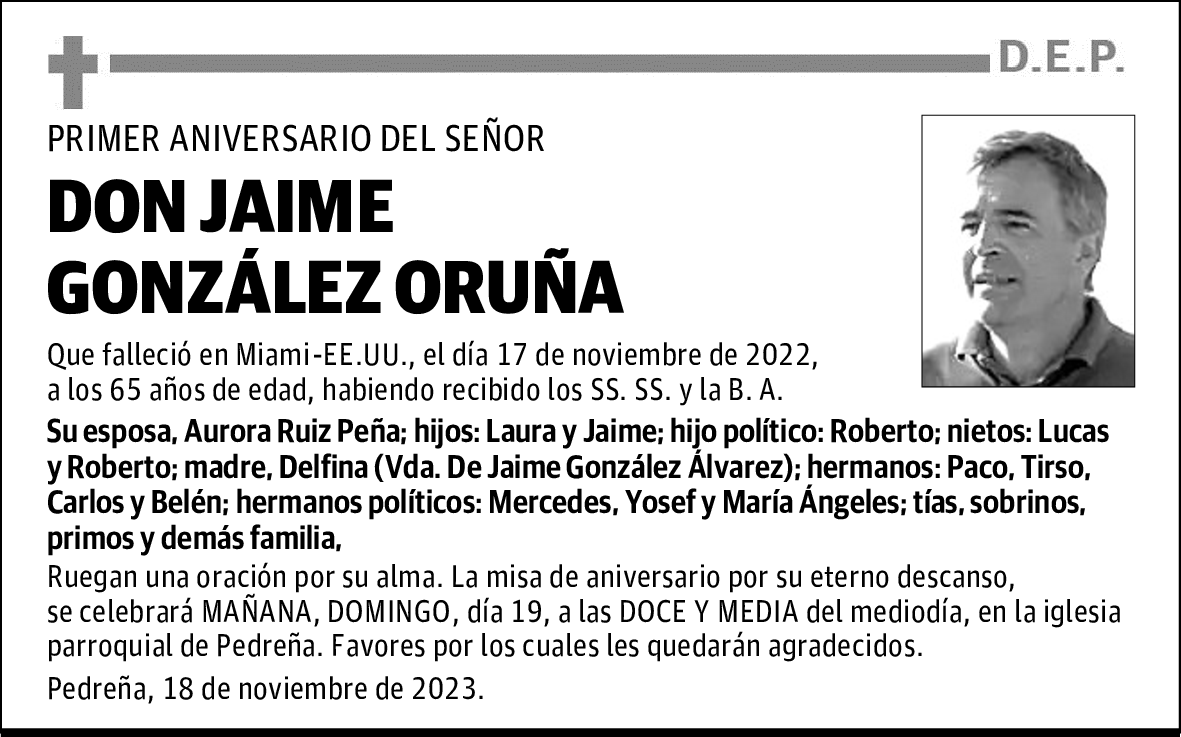 DON JAIME GONZÁLEZ ORUÑA