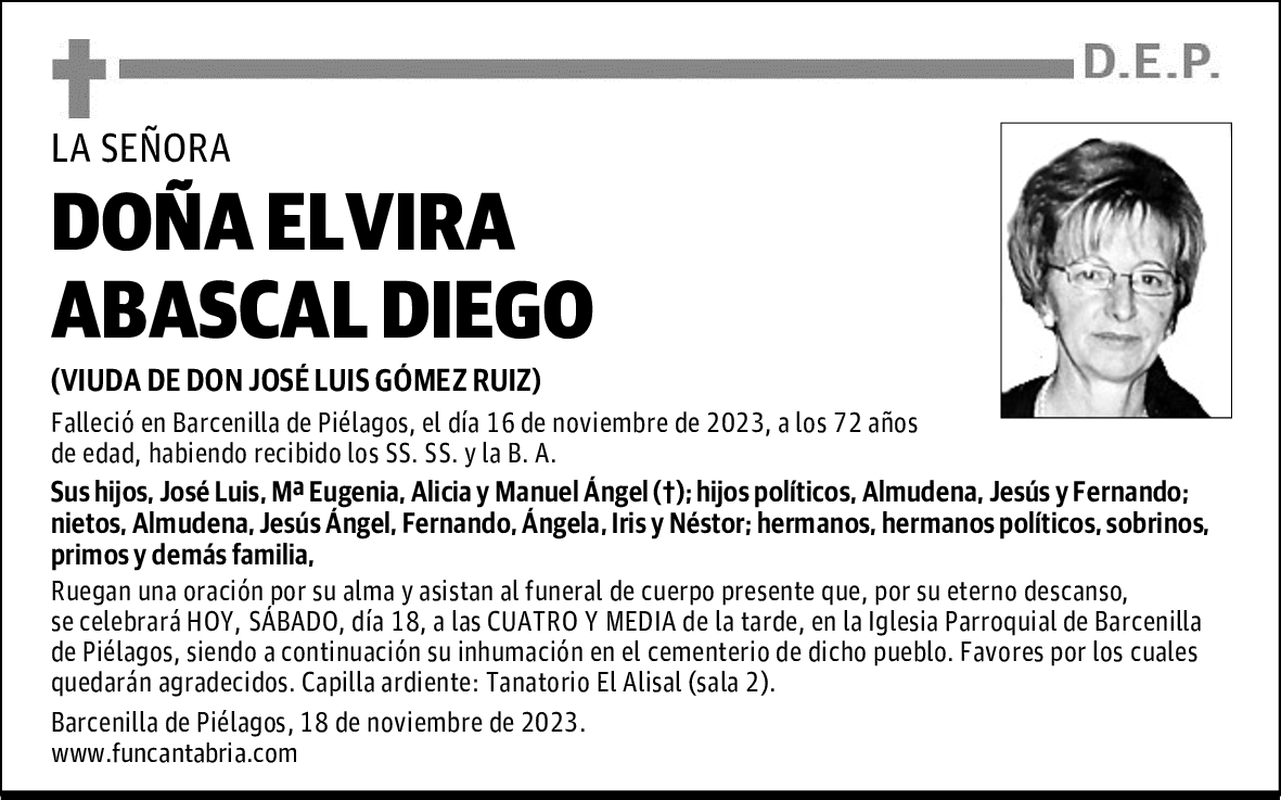 DOÑA ELVIRA ABASCAL DIEGO