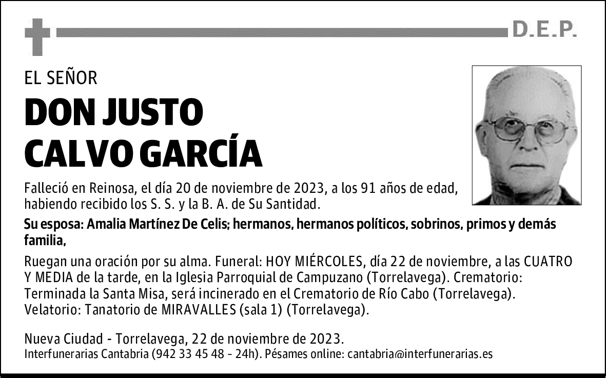 DON JUSTO CALVO GARCÍA