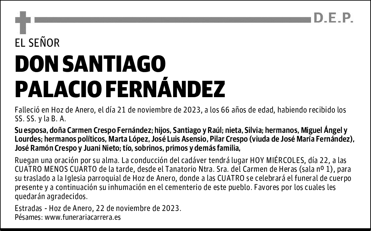 DON SANTIAGO PALACIO FERNÁNDEZ
