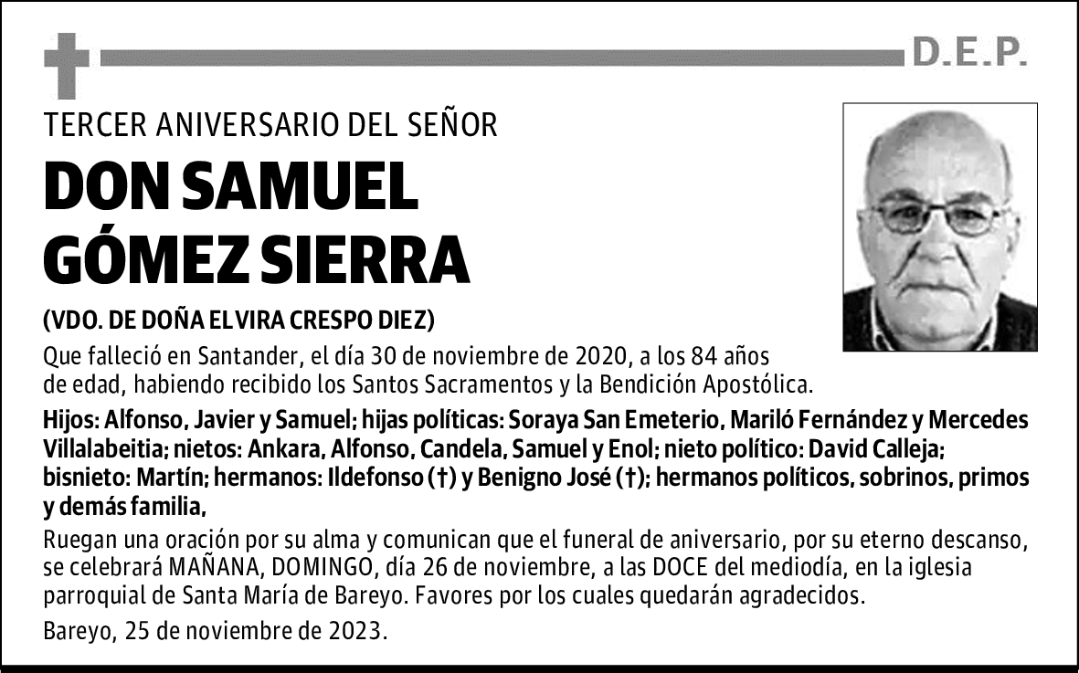 DON SAMUEL GÓMEZ SIERRA