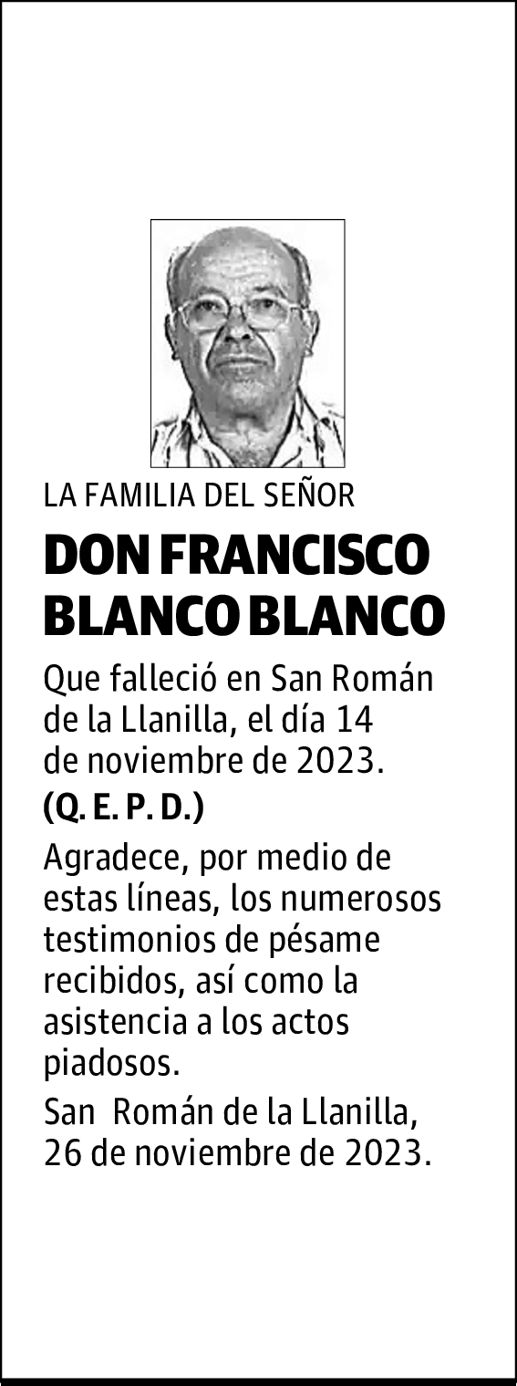 DON FRANCISCO BLANCO BLANCO