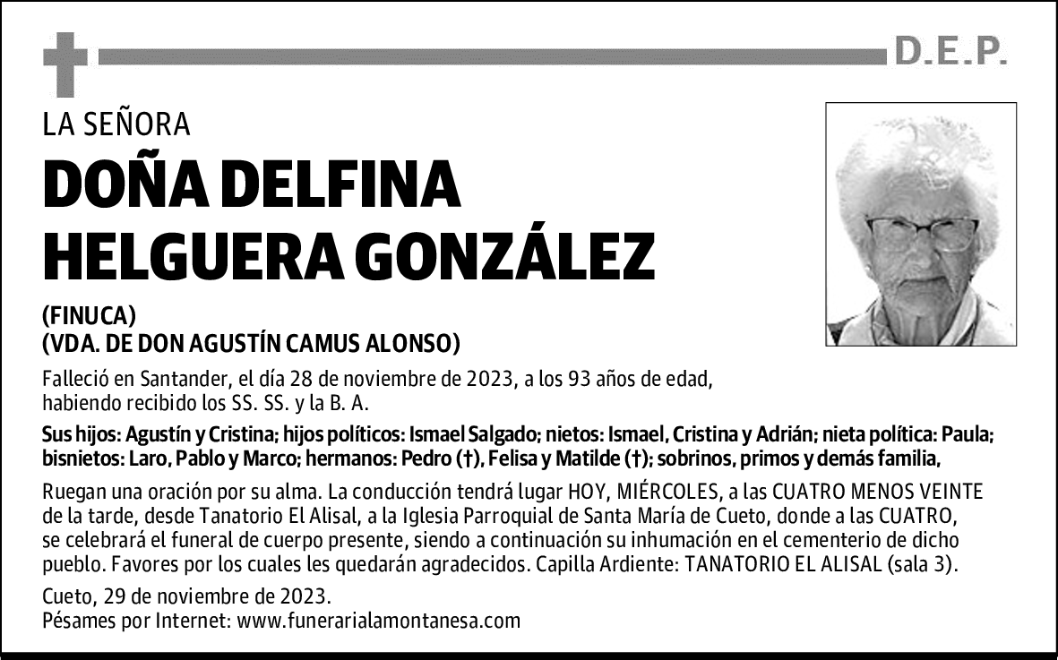 DOÑA DELFINA HELGUERA GONZÁLEZ