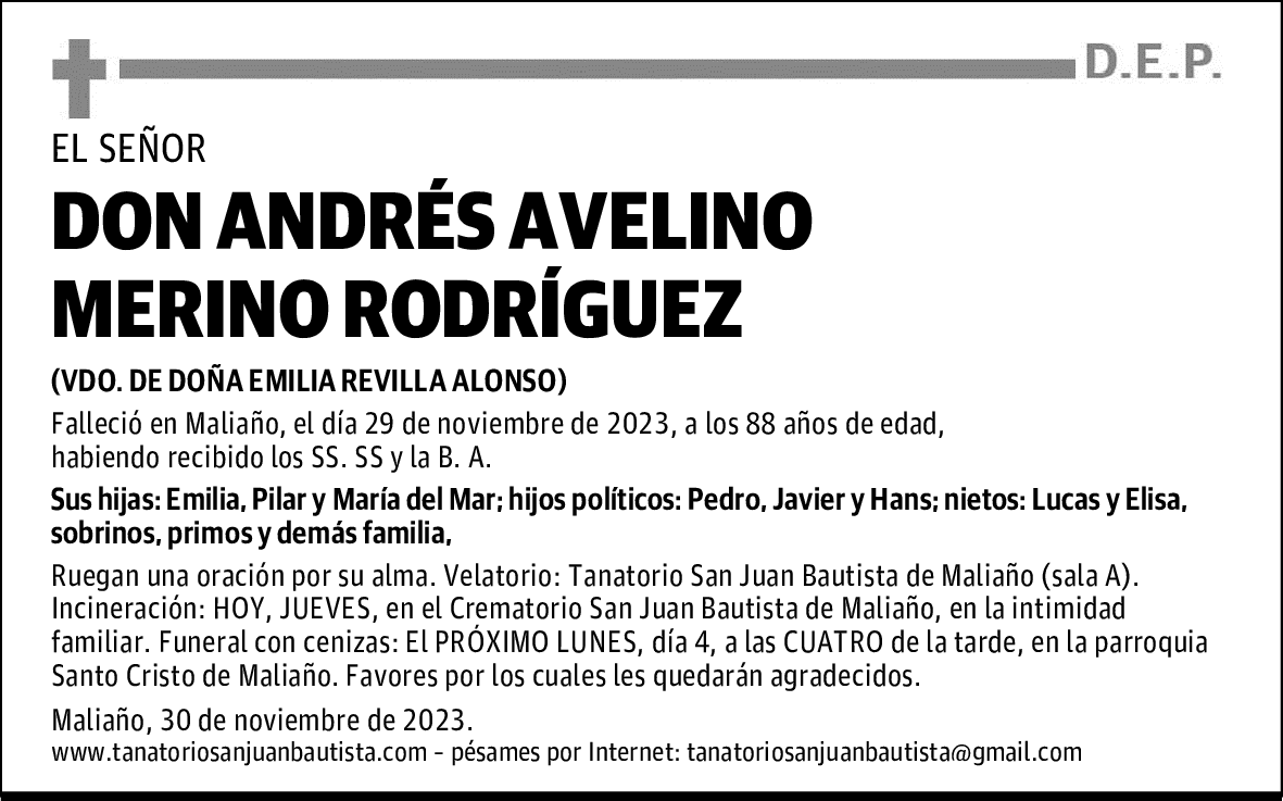 DON ANDRÉS AVELINO MERINO RODRÍGUEZ