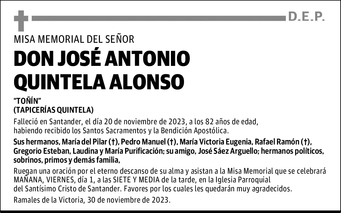 DON JOSÉ ANTONIO QUINTELA ALONSO