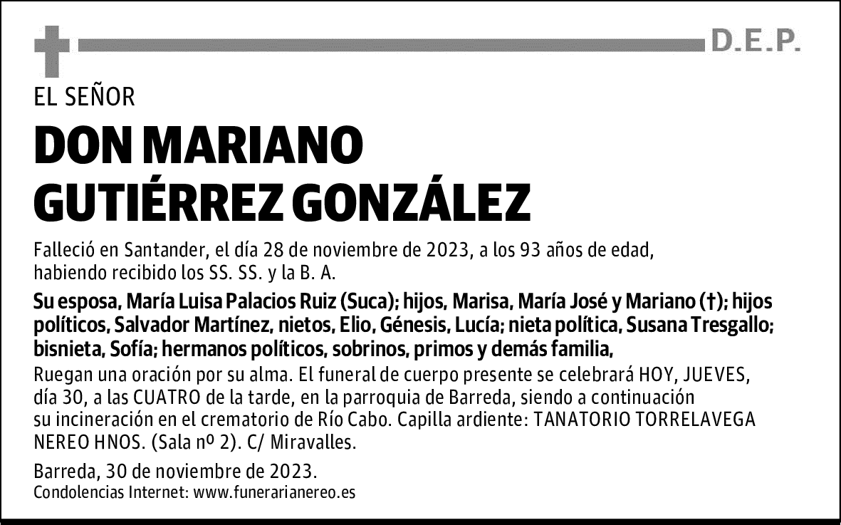 DON MARIANO GUTIÉRREZ GONZÁLEZ