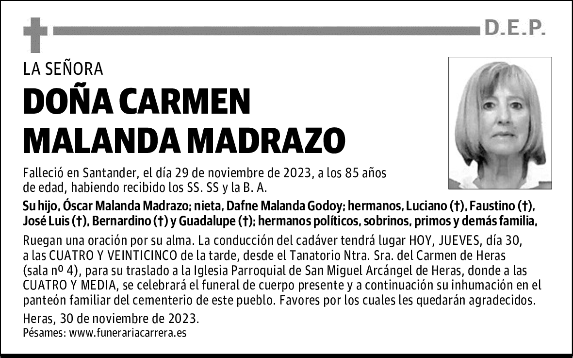 DOÑA CARMEN MALANDA MADRAZO