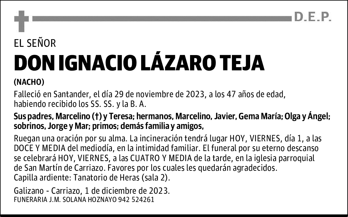 DON IGNACIO LÁZARO TEJA