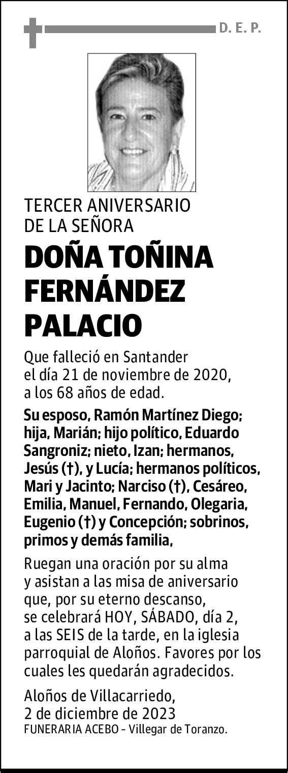 DOÑA TOÑINA FERNÁNDEZ PALACIO