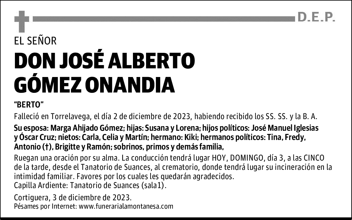 DON JOSÉ ALBERTO GÓMEZ ONANDIA