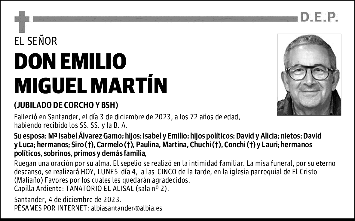 DON EMILIO MIGUEL MARTÍN