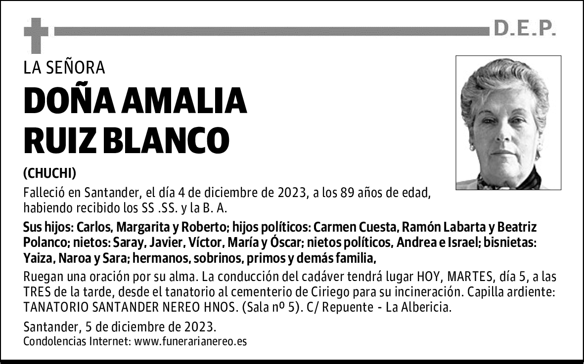 DOÑA AMALIA RUIZ BLANCO
