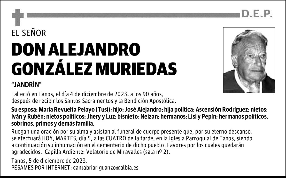 DON ALEJANDRO GONZÁLEZ MURIEDAS
