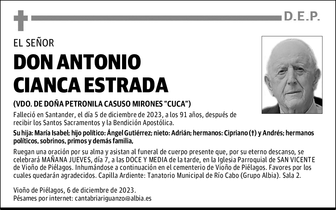 DON ANTONIO CIANCA ESTRADA