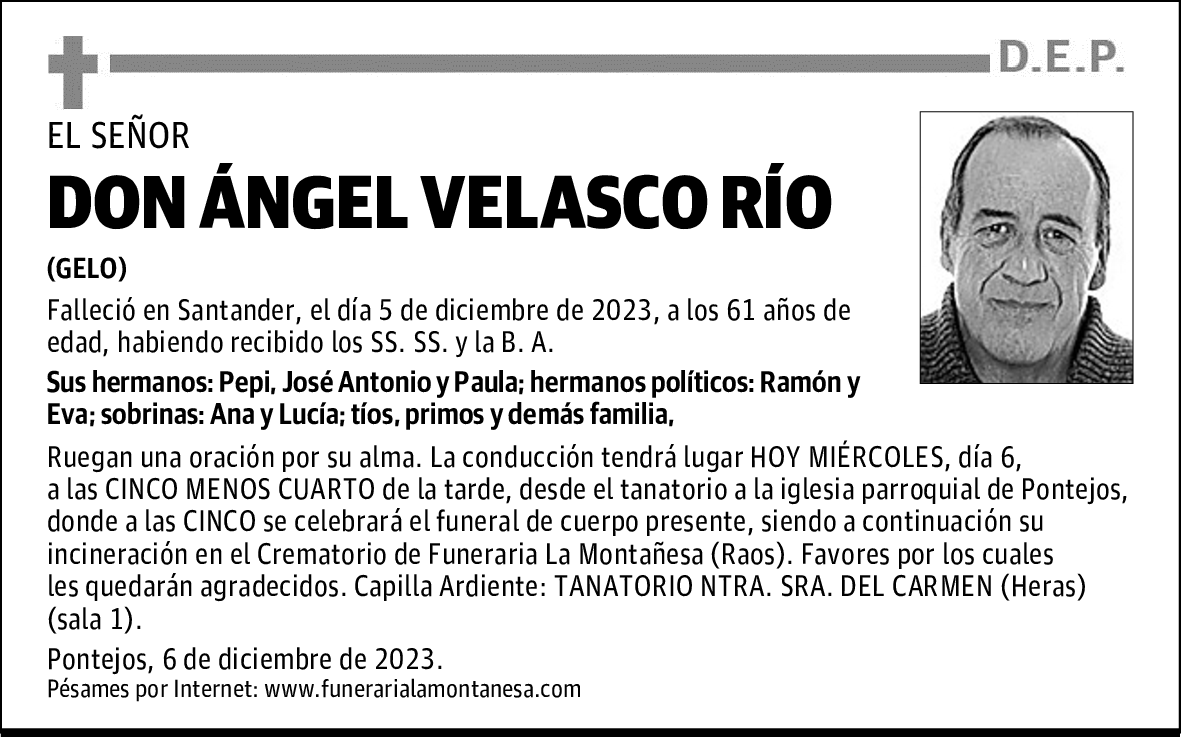 DON ÁNGEL VELASCO RÍO