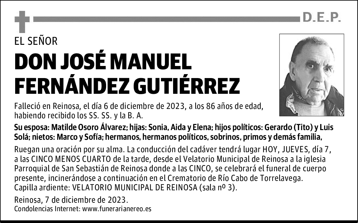 DON JOSÉ MANUEL FERNÁNDEZ GUTIÉRREZ