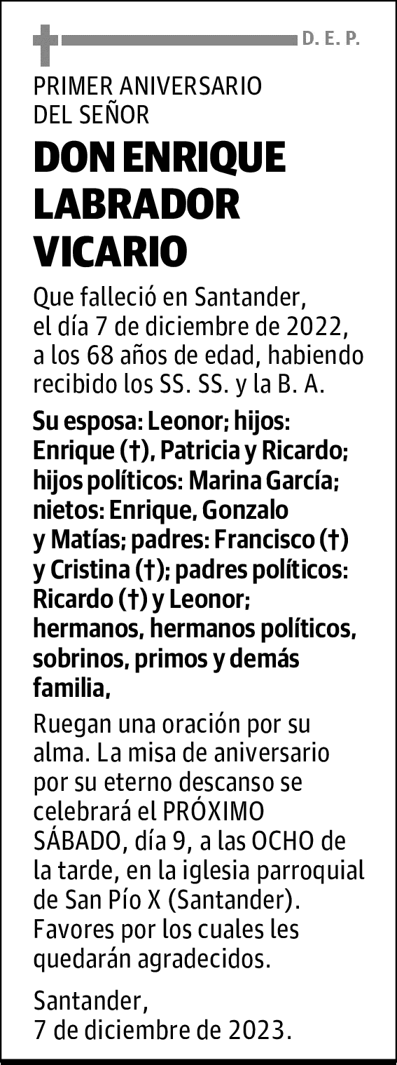 DON ENRIQUE LABRADOR VICARIO