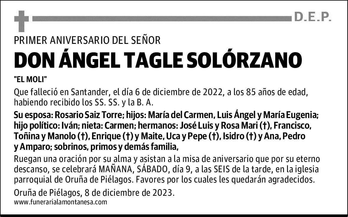 DON ÁNGEL TAGLE SOLÓRZANO