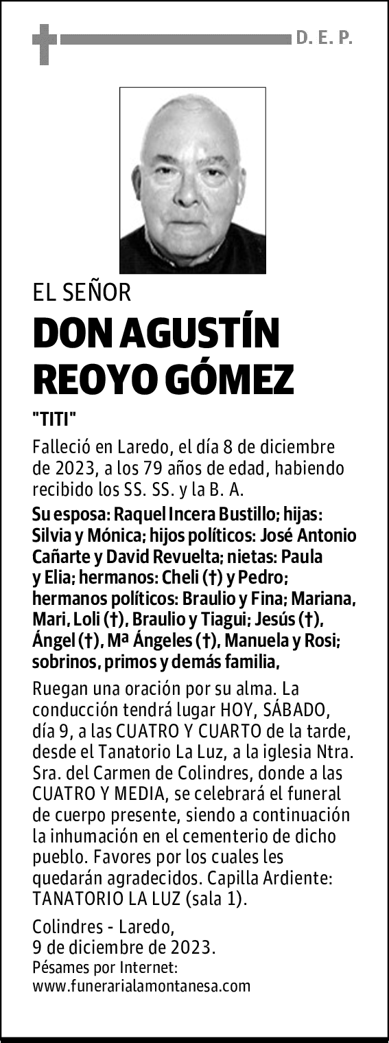 DON AGUSTÍN REOYO GÓMEZ