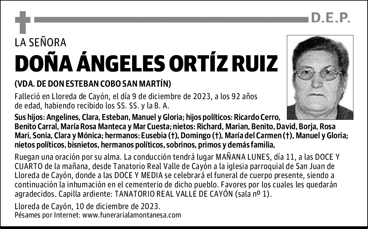 DOÑA ÁNGELES ORTÍZ RUIZ