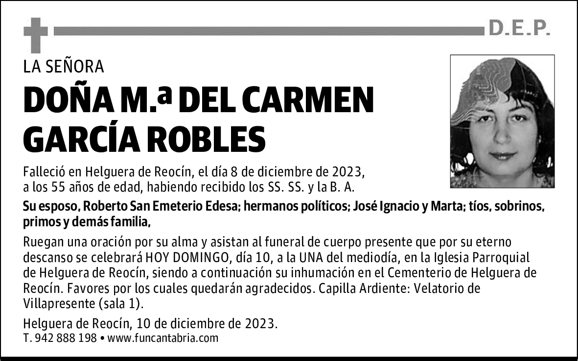 DOÑA M.ª DEL CARMEN GARCÍA ROBLES