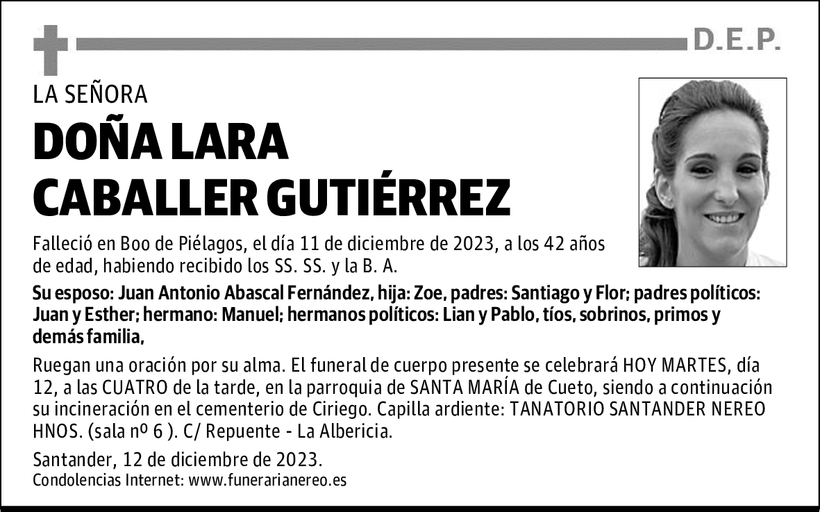 DOÑA LARA CABALLER GUTIÉRREZ