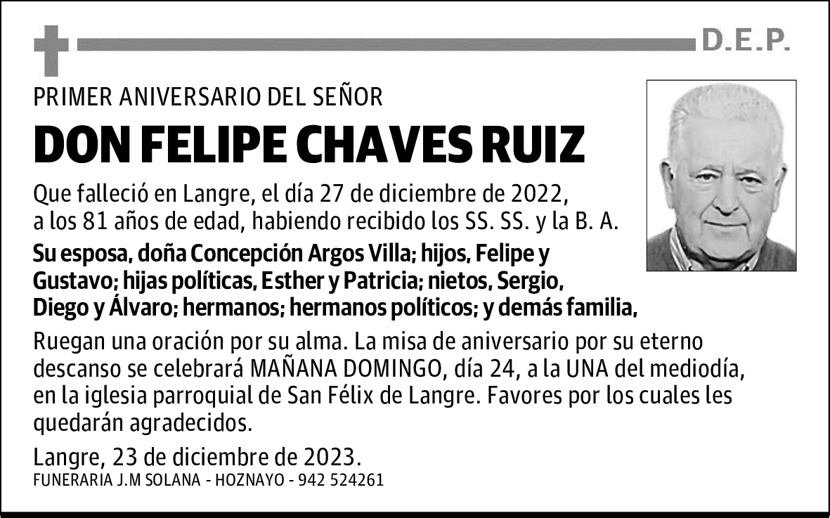 DON FELIPE CHAVES RUIZ