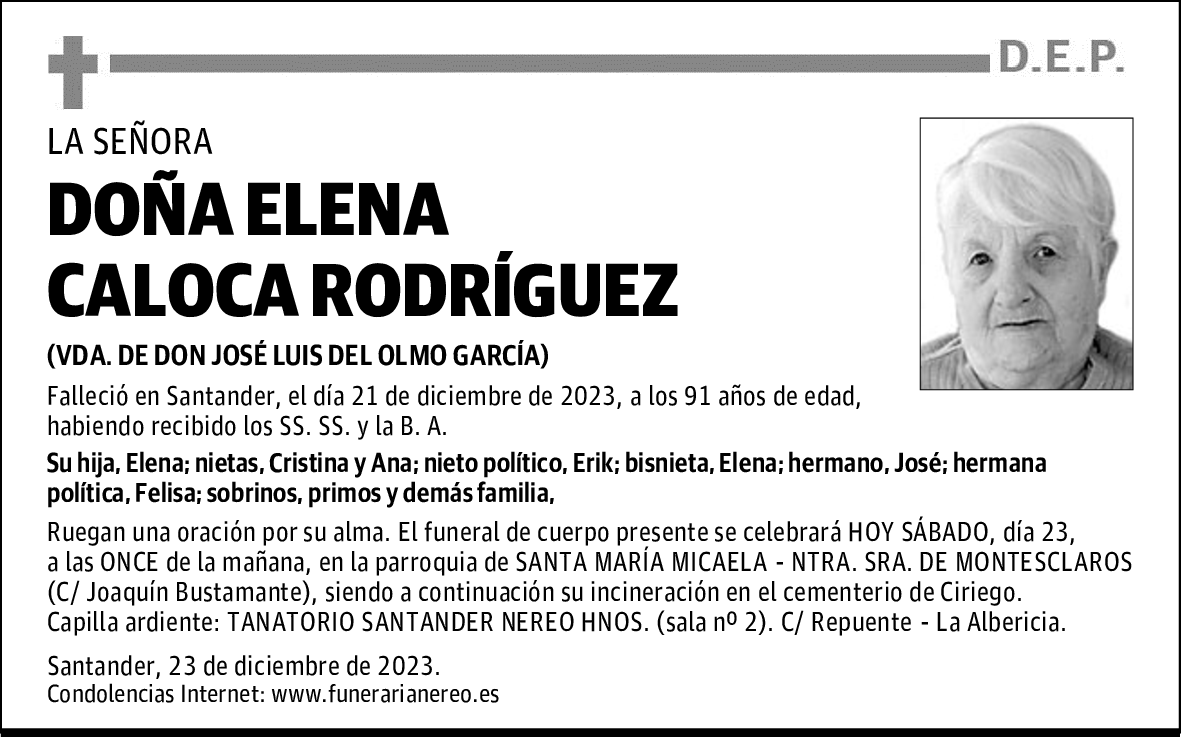 DOÑA ELENA CALOCA RODRÍGUEZ