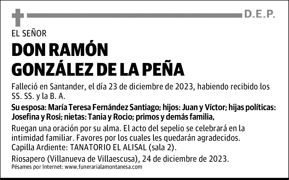 DON RAMÓN GONZÁLEZ DE LA PEÑA