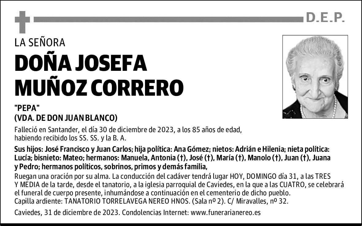 DOÑA JOSEFA MUÑOZ CORRERO