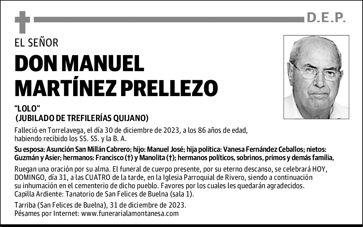 DON MANUEL MARTÍNEZ PRELLEZO
