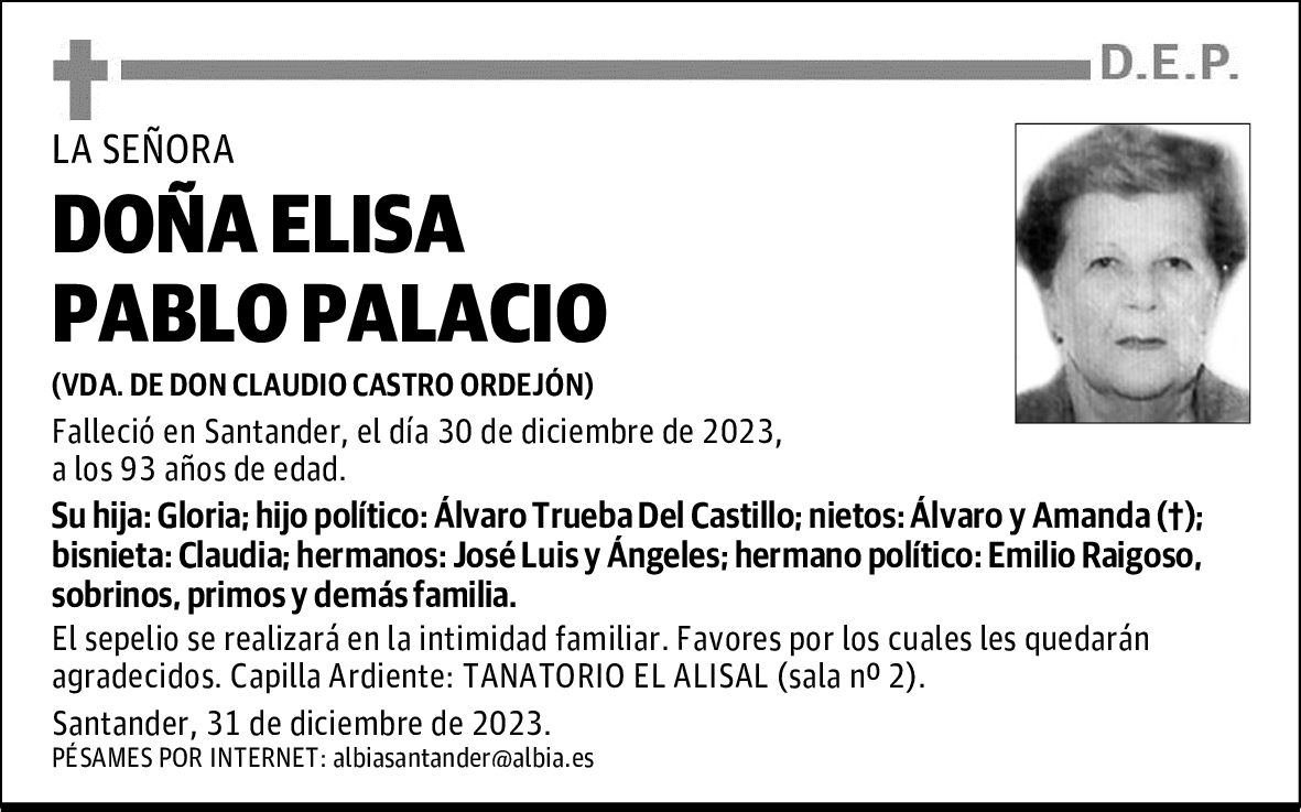 DOÑA ELISA PABLO PALACIO