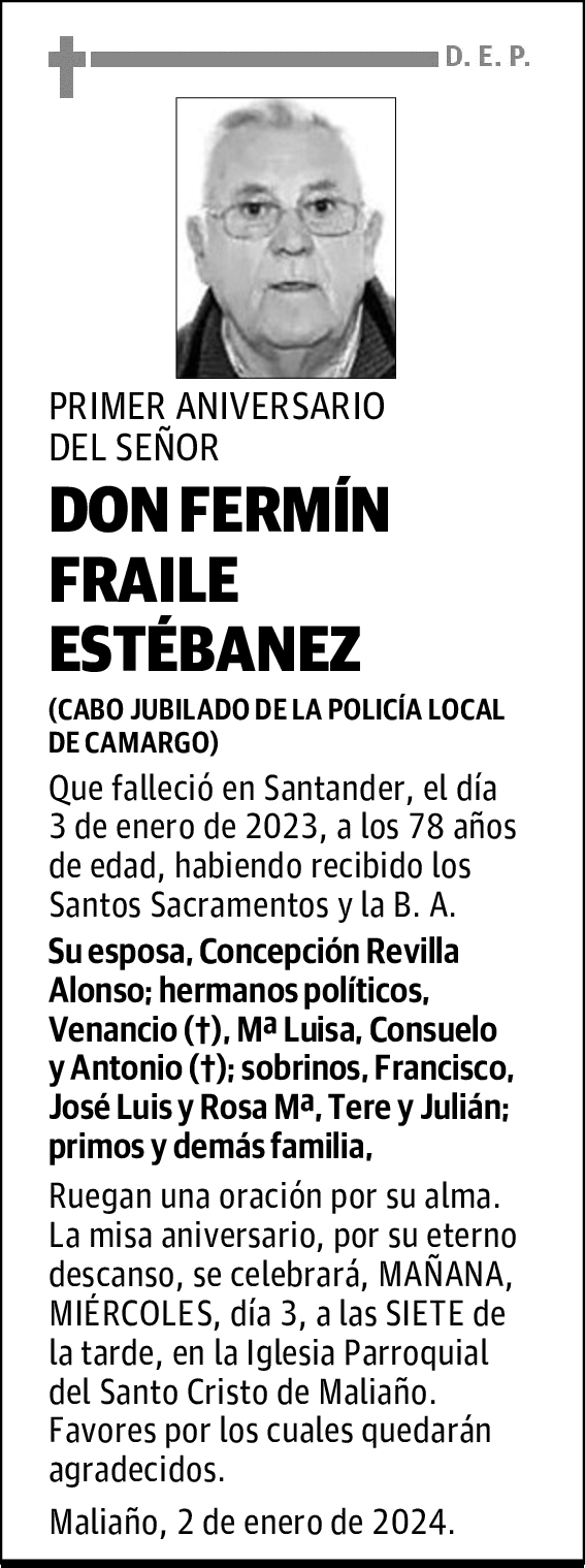 DON FERMÍN FRAILE ESTÉBANEZ