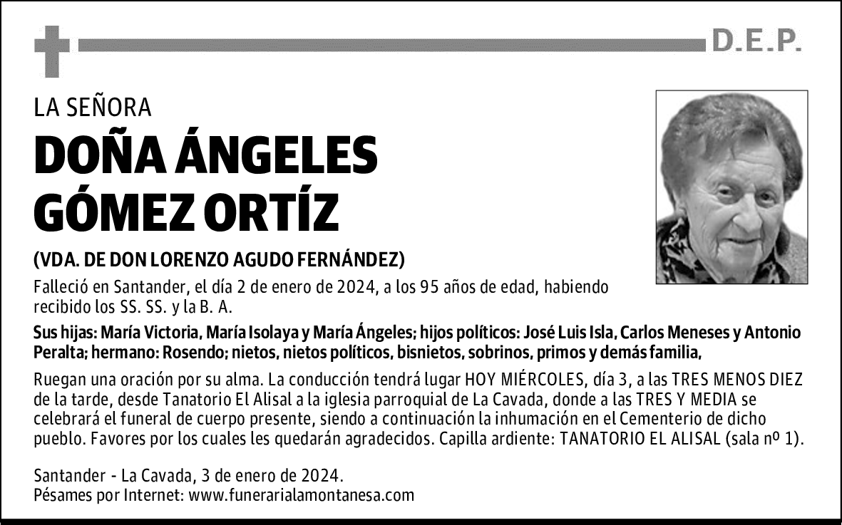 DOÑA ÁNGELES GÓMEZ ORTÍZ