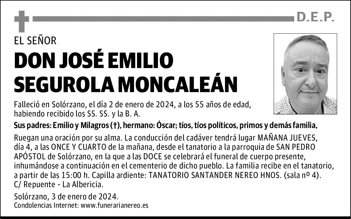 DON JOSÉ EMILIO SEGUROLA MONCALEÁN