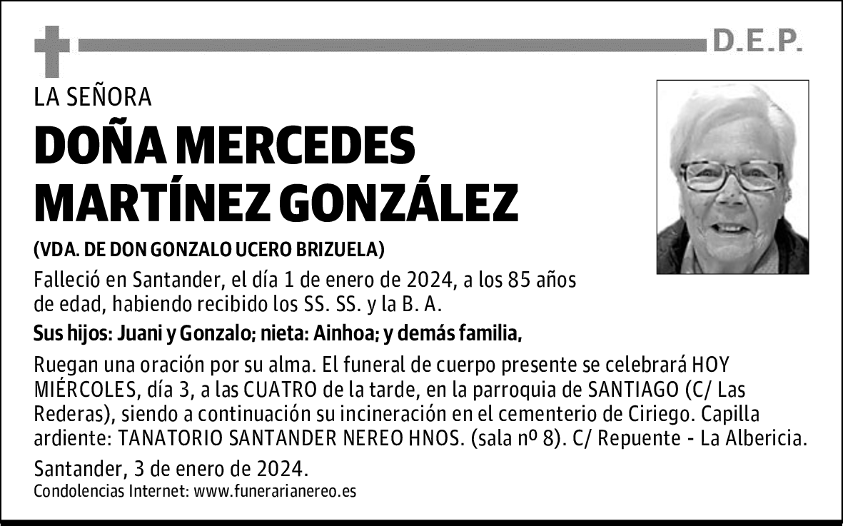 DOÑA MERCEDES MARTÍNEZ GONZÁLEZ